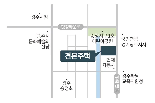 광주 제일풍경채 포에듀 견본주택(모델하우스) 위치 약도